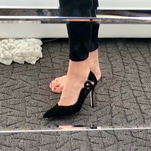 justfab black heels